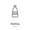 Mashing outline vector icon. Thin line black mashing icon, flat vector simple element illustration from editable alcohol concept