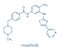 Masitinib cancer drug molecule. Skeletal formula.