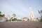 Masjid Selat Melaka or Malacca Straits Mosque during a beautiful sunrise.