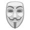 Mask of anonymous icon, gray monochrome style