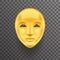 Mask Antique Golden Face Realistic 3d Transperent Icon Template Background Mock Up Design Vector Illustration