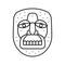 mask antique line icon vector illustration