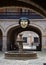 Mask of Bacchus 1865 in the entrance to the Casa Nacional de la Moneda National mint, in Potosi, Bolivia