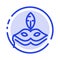 Mask, Costume, Venetian, Madrigals Blue Dotted Line Line Icon