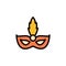Mask, feather icon. Simple color with outline vector elements of cultural activities icons for ui and ux, website or mobile