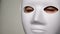 Mask female eyes white background hd footage