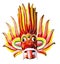 Mask head Gini Raksha Fire Devil Ceylon Art Sculpture