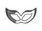 Mask icon, incognito symbol, black and white template