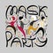 Mask party hand drawn concept.