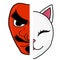 mask red devil and cat