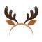 Mask with reindeer antler isolated on white background. Merry Christmas. vector illustration
