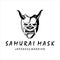 mask of samurai vintage logo template vector illustration design . simple modern samurai mask for japanese warrior logo concept