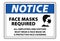 Mask should be worn sign, face mask required notice board vector