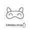 Mask for sleep outline icon. Cute animal design. Homewear and sleepwear. Editable stroke