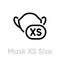Mask XS Size icon. Editable line vector.