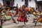 Masked dance  , dance of wrathful deities , Bumthang , central Bhutan