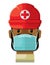 Masked Emergency Medical First Responder Flat Vector Illustration Icon Avatar II