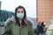 Masked girl to protect herself from wuhan virus