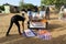 Masked Palestinian members of the Al-Nasser Brigades burn a coffin representing the Arab League, not to betrayal, and reject norma