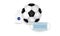 Masked soccer ball against covid-19. Vector illustration for football 2021