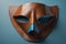 Masks with theatre concept on blue background. generative ai