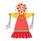 Maslenitsa doll vector icon in flat style isolated on white background for slavic traditional russian winter festival