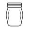 Mason bottle or Mason glass jar line art icon for apps and websites