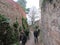 Mason, Germany, tourists on the streets of a medieval city.