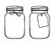 Mason glass jar with label vector illustration