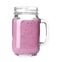 Mason jar with blackberry yogurt smoothie