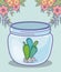 Mason jar cactus and stones flowers decoration