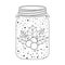 Mason jar with christmas holly berry decoration icon inside