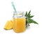 Mason jar with delicious pineapple juice