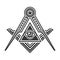 Masonic Freemasonry Emblem Icon Logo. Vector