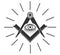 Masonic Freemasonry Emblem Icon Logo. Vector illuminati all seeing eye