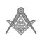 Masonic Freemasonry Emblem Icon Logo on White Background. Vector