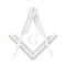 Masonic Freemasonry Square and Compass with G Letter Emblem Icon Logo Symbol in Clay Style. 3d Rendering