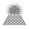 Masonic Illuminati Symbols, Eye in Triangle Sign. Vector