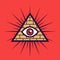 Masonic sign on a red background