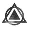 Masonic Symbol Concept. All Seeing Eye inside Pyramid Triangle.