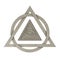 Masonic Symbol Concept. All Seeing Eye inside Pyramid Triangle a