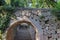 Masonry Archway and Staircase inside Montjuic Garden Public Park, Barcelona, Spain