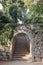 Masonry Archway and Staircase inside Montjuic Garden Public Park, Barcelona, Spain