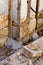 Masonry stone wall construcion process traditional