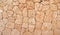 Masonry wall of stones with irregular pattern texture.