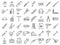 Masonry worker construction icon set, outline style