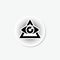 Masons symbol All-seeing eye of God sticker icon isolated on gray background