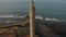 Maspalomas Lighthouse against ocean background, aerial