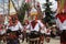 Masquerade festival in Elin Pelin, Bulgaria. People with mask called Kukeri dance and