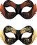 Masquerade masks on the white